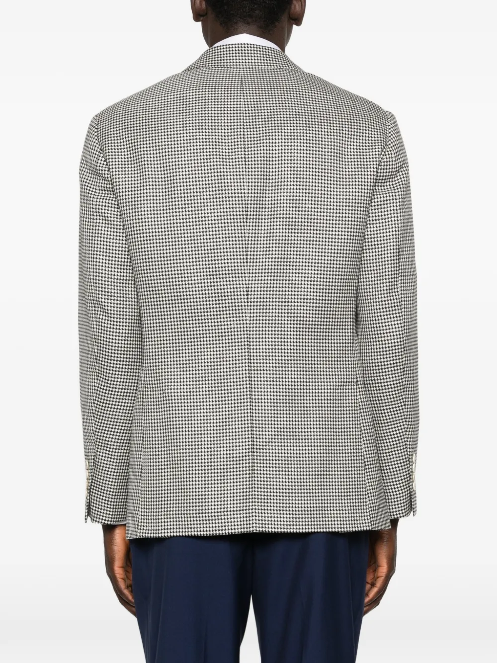 Brunello Cucinelli Blazer met pied-de-poule print Zwart