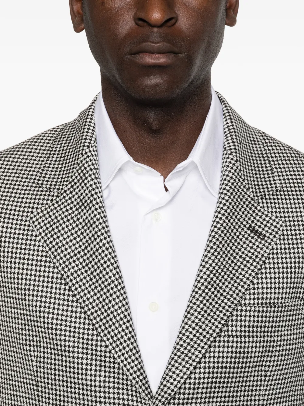 Brunello Cucinelli Blazer met pied-de-poule print Zwart