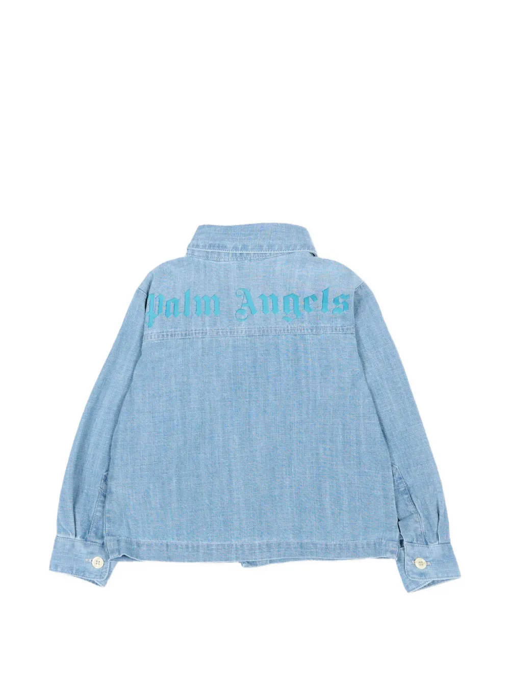 Palm Angels Kids T-shirt met beer-applicatie en lange mouwen Blauw