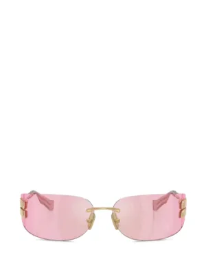 Miu Miu Eyewear オーバルフレーム サングラス | ピンク | FARFETCH JP