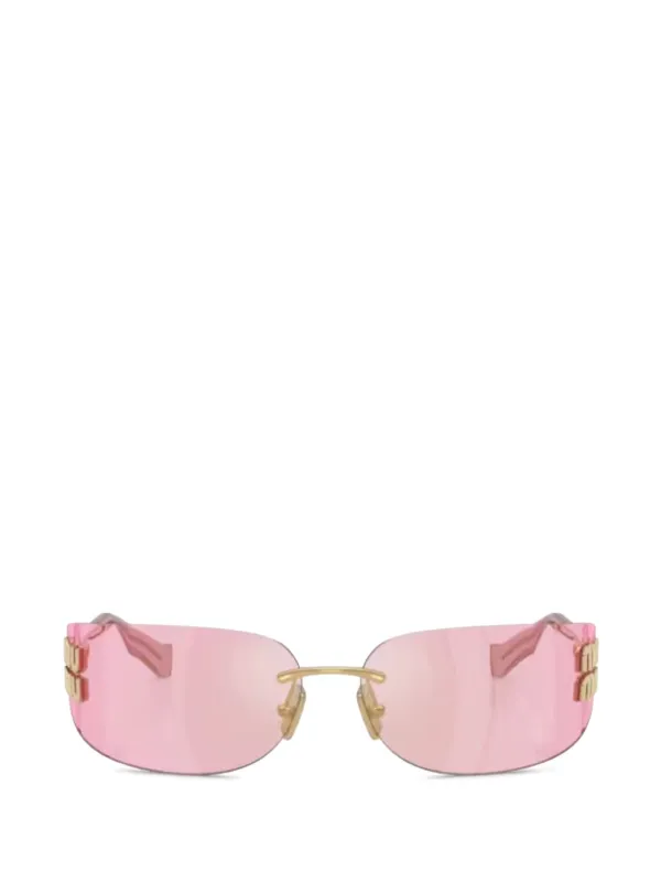 miu miu ピンク サングラス Miu Miu Eyewear ロゴ サングラス | ピンク | FARFETCH JP