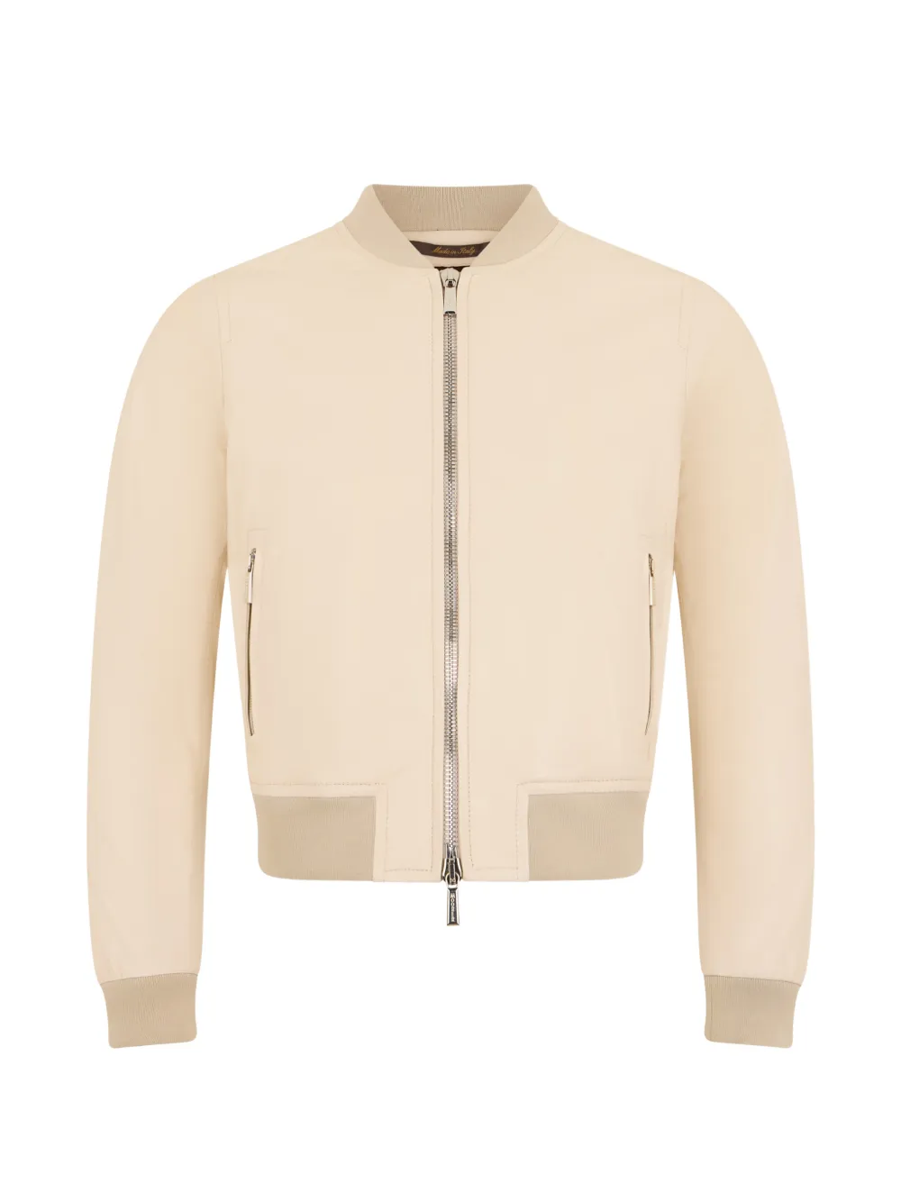 Moorer leather bomber jacket - Nude