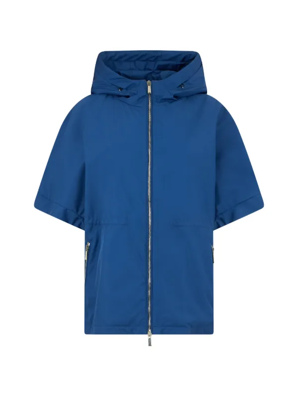Moorer Hooded Short-sleeve Jacket in Blue