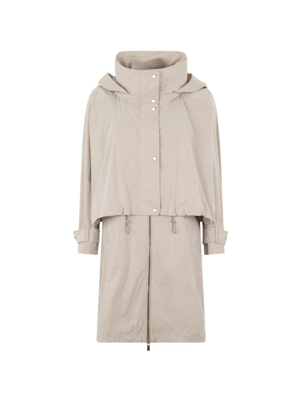 Moorer hooded zip-up parka coat - Toni neutri