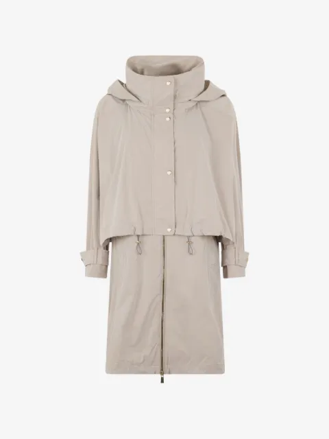 Moorer hooded zip-up parka coat 