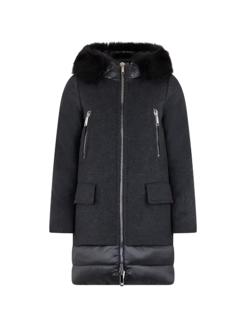 Moorer fur trim zip coat