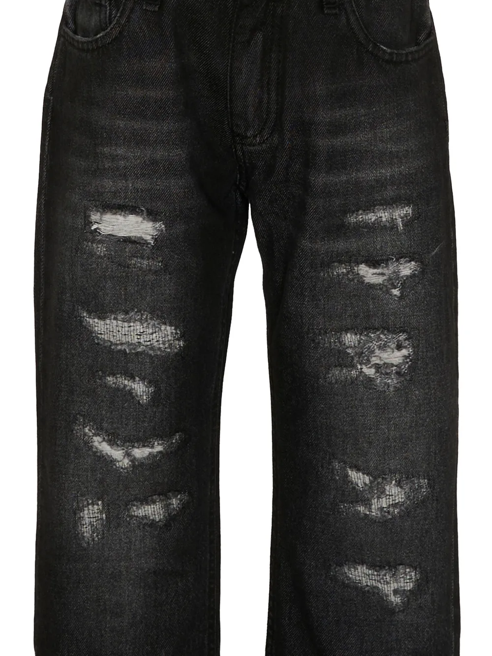 Philipp Plein Junior Jeans met gerafeld effect en logodetail Zwart