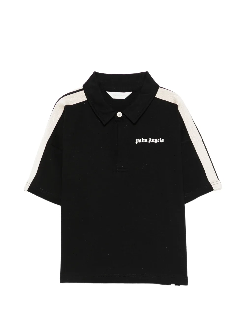 Palm Angels Kids stripe short-sleeve polo shirt - Nero