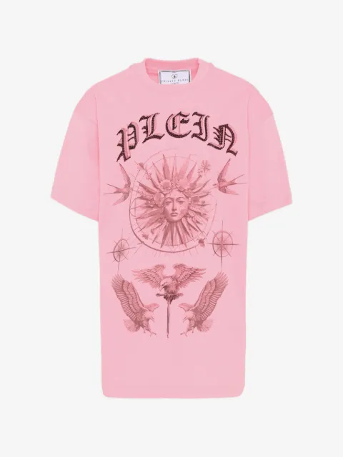 Philipp Plein Junior vestido estampado manga corta