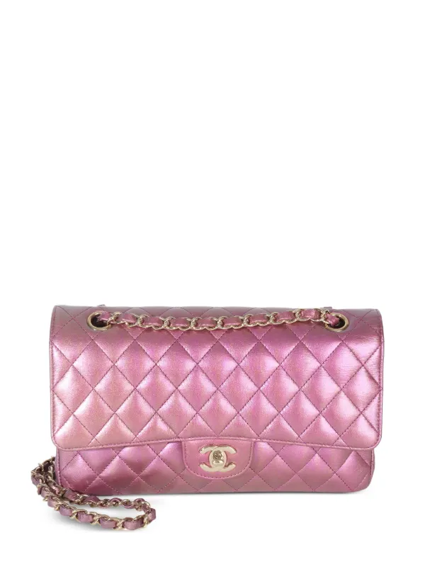 Chanel Pre-owned 2020 Medium Classic Doulble Flap Quilted Shoulder Bag in Pink