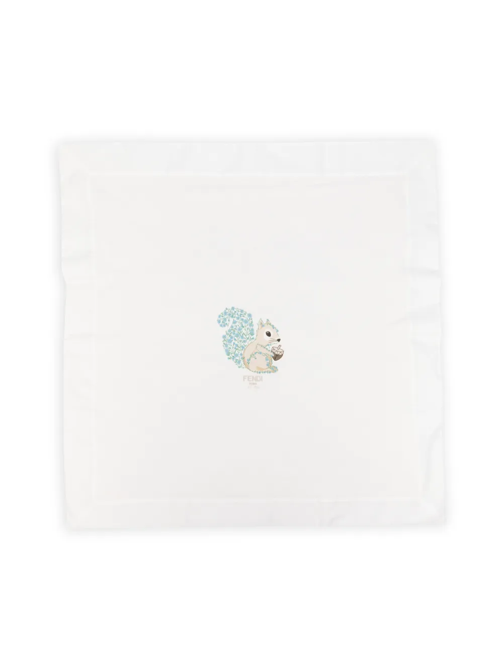Fendi Kids squirrel-print blanket - Bianco