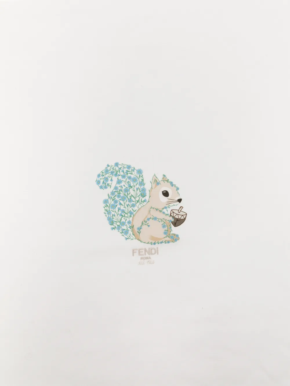 Fendi Kids Deken met eekhoornprint Wit