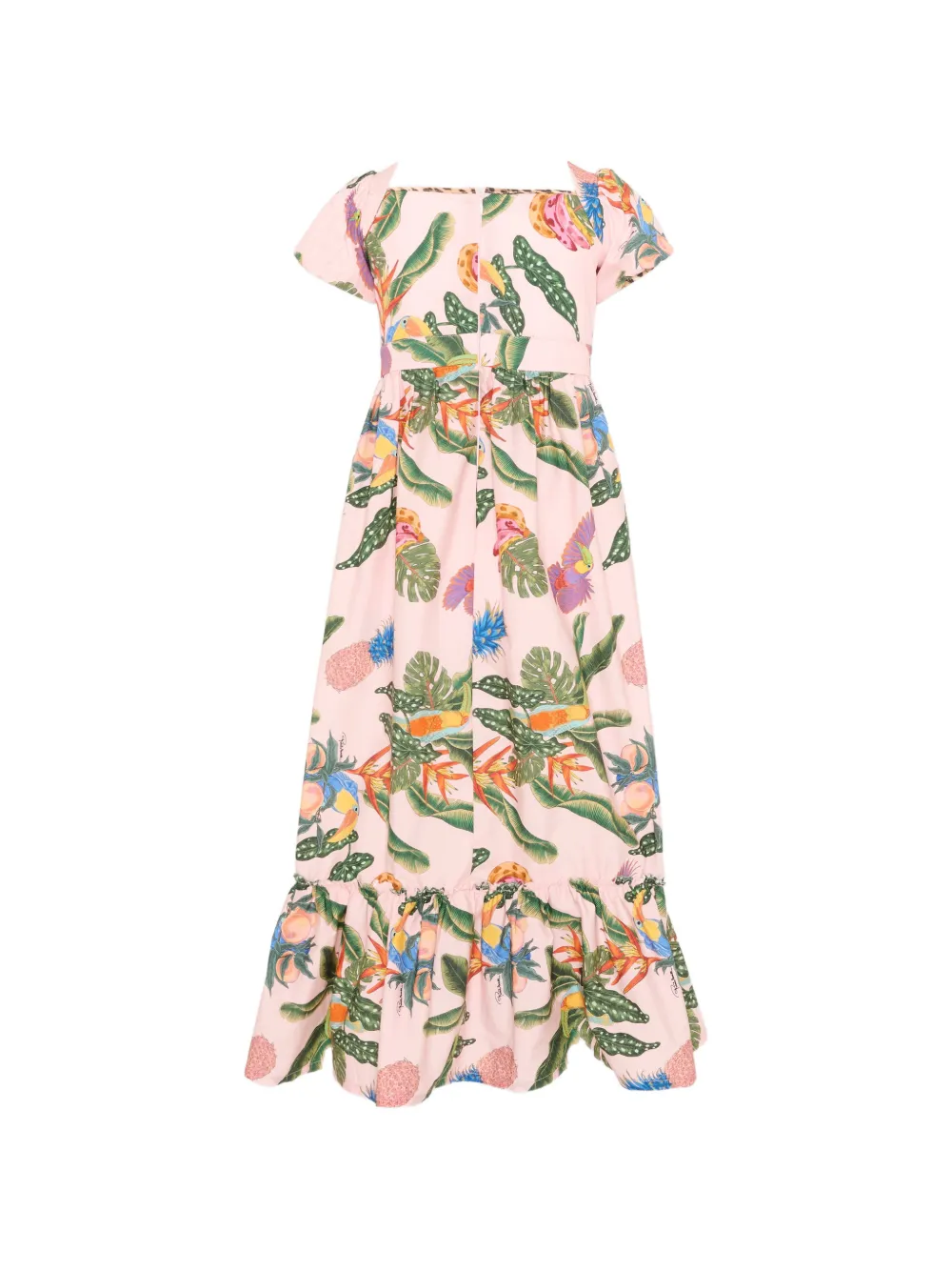 Roberto Cavalli Junior Jurk met Tropical-print Roze