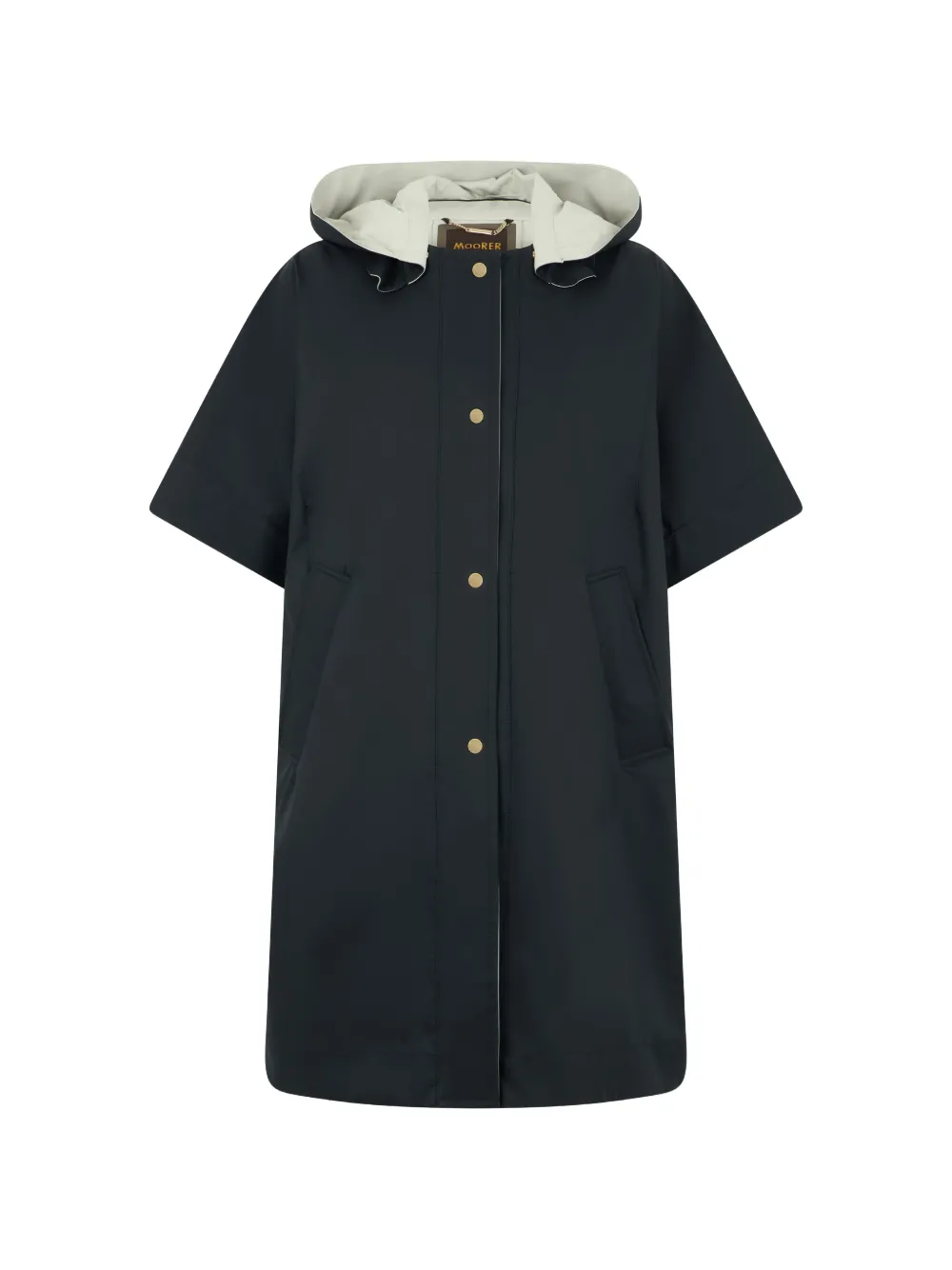 Moorer hooded short-sleeve coat - Blu