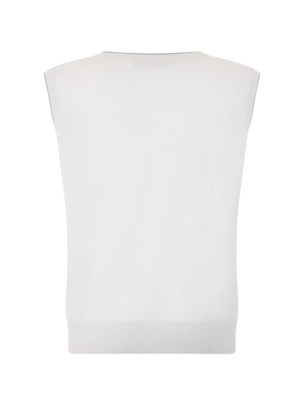  Moorer Sleeveless Vest - White 