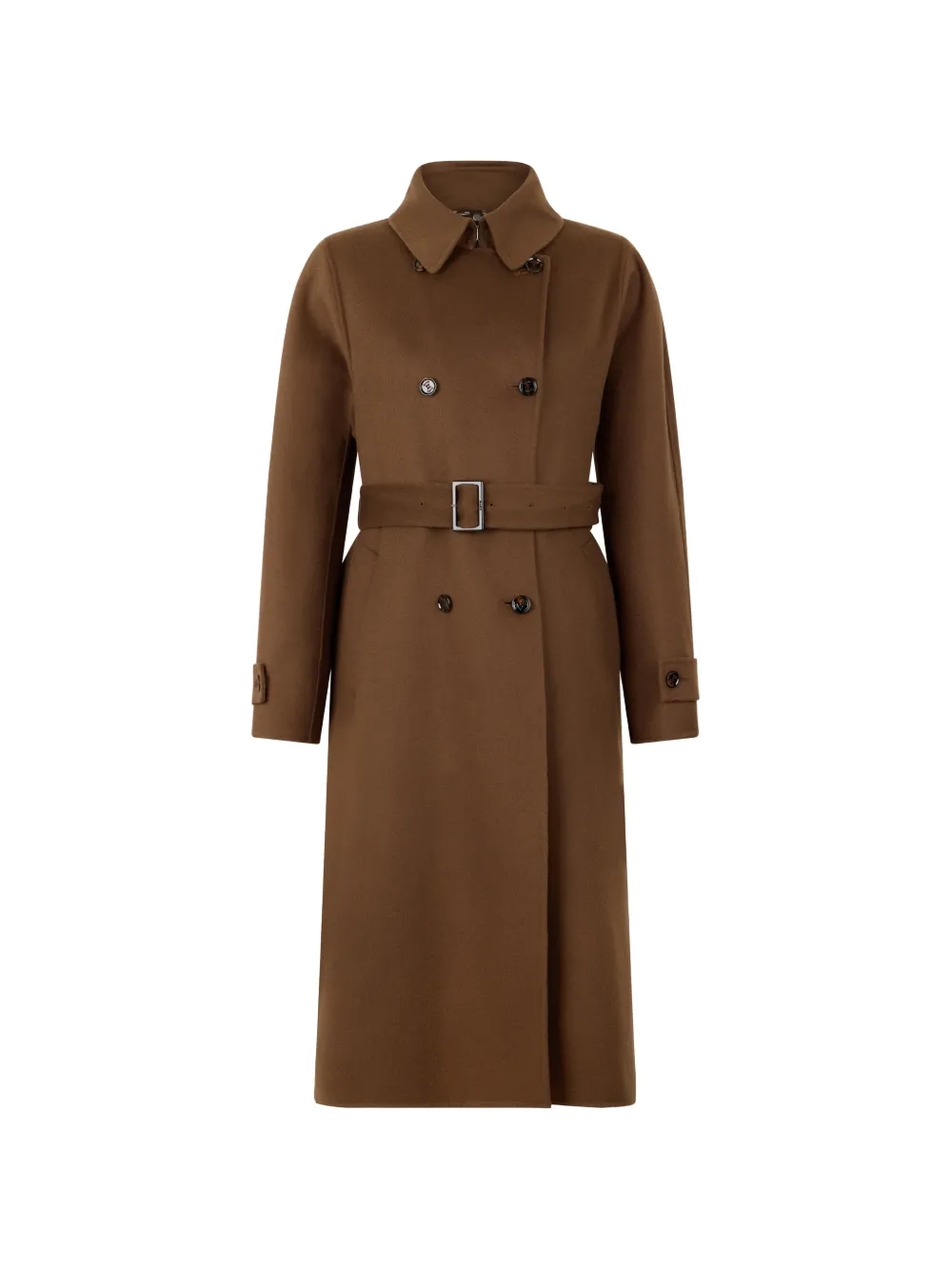 Moorer belted long-sleeve coat - Marrone