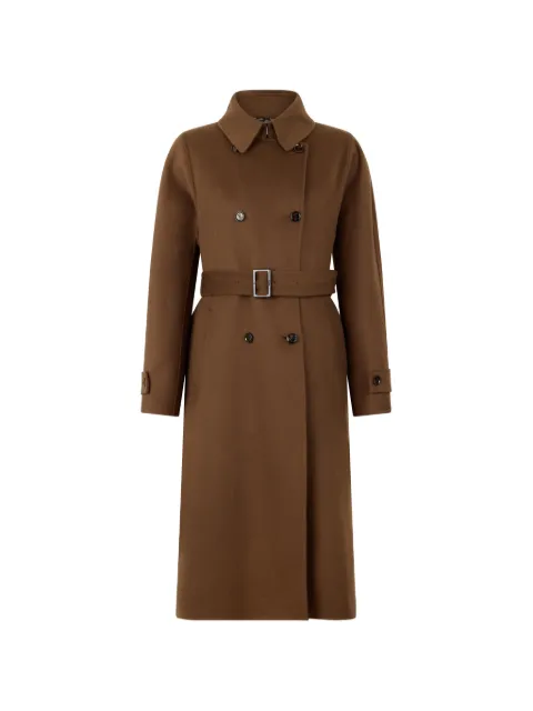 Moorer belted long-sleeve coat