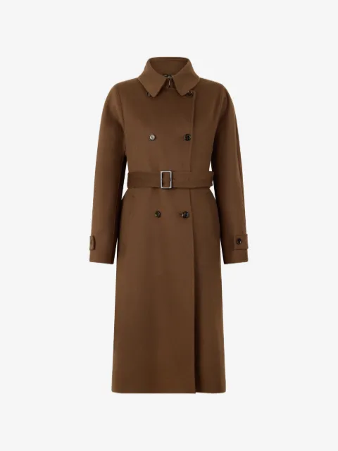 Moorer belted long-sleeve coat