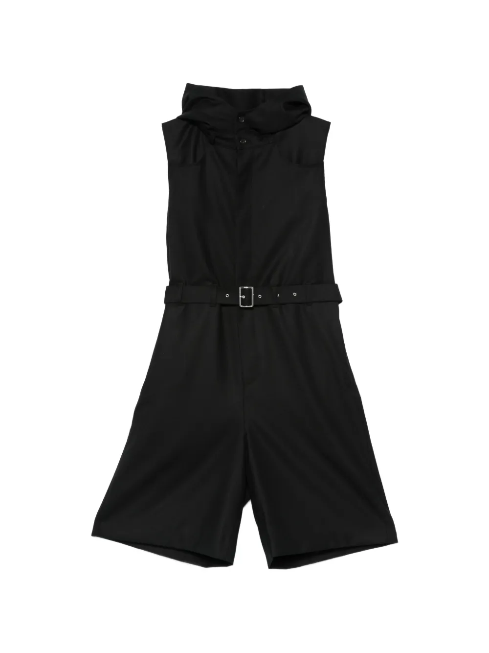 Noir Kei Ninomiya belted hooded playsuit - Nero