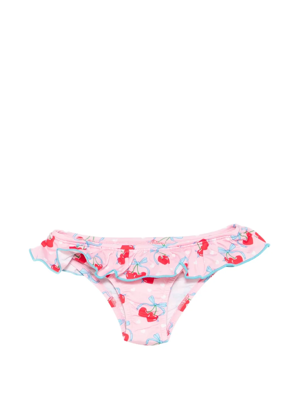 MC2 Saint Barth Kids cherry-print ruffled bikini bottoms - Rosa