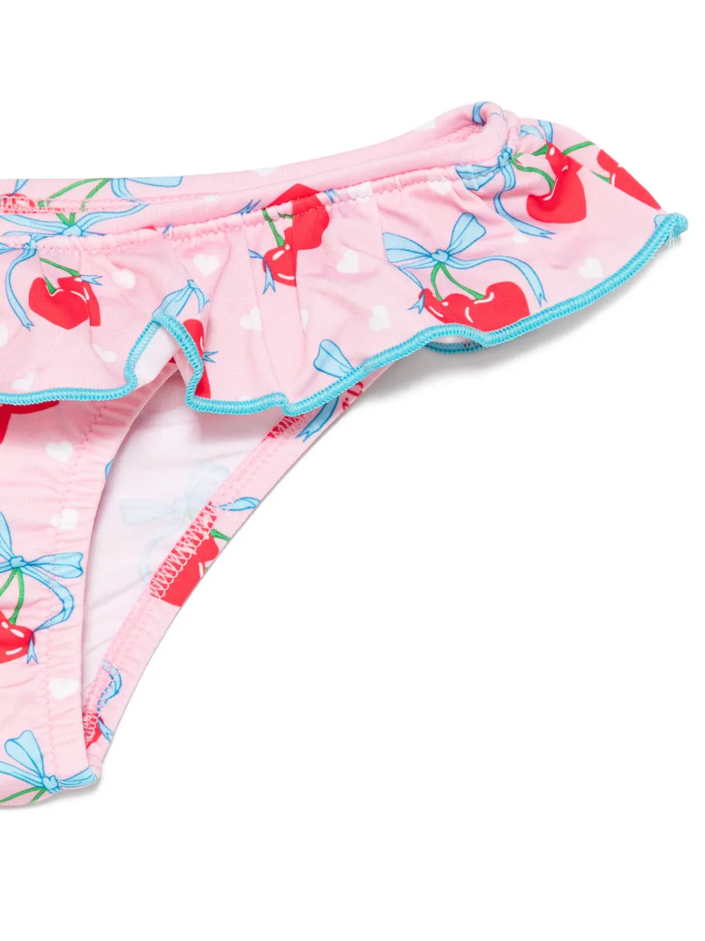MC2 Saint Barth Kids Bikinislip met ruches en kersenprint Roze