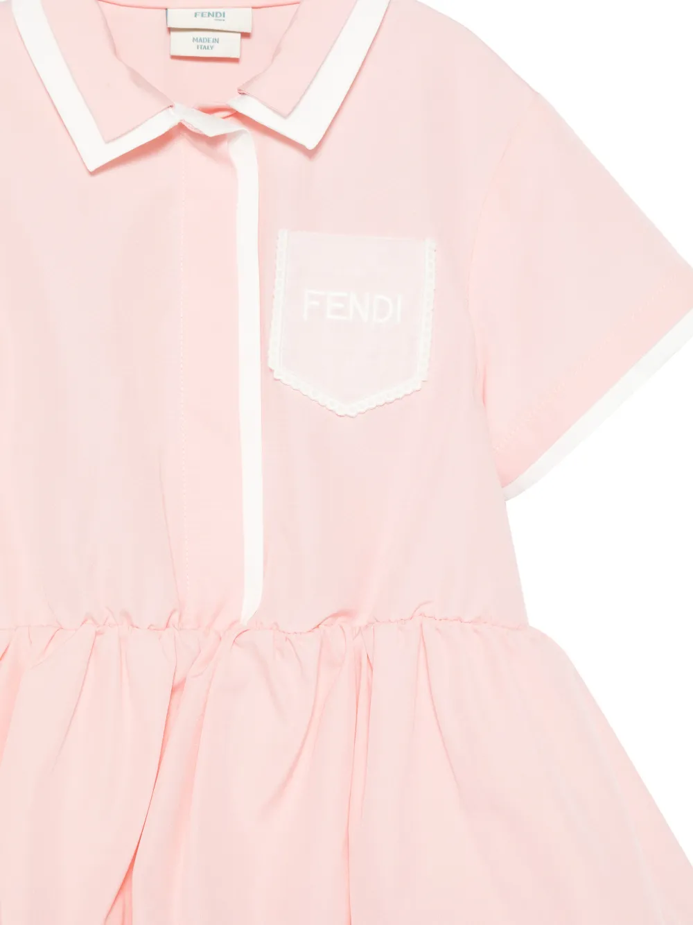 Fendi Kids Jurk met contrasterende afwerking Roze