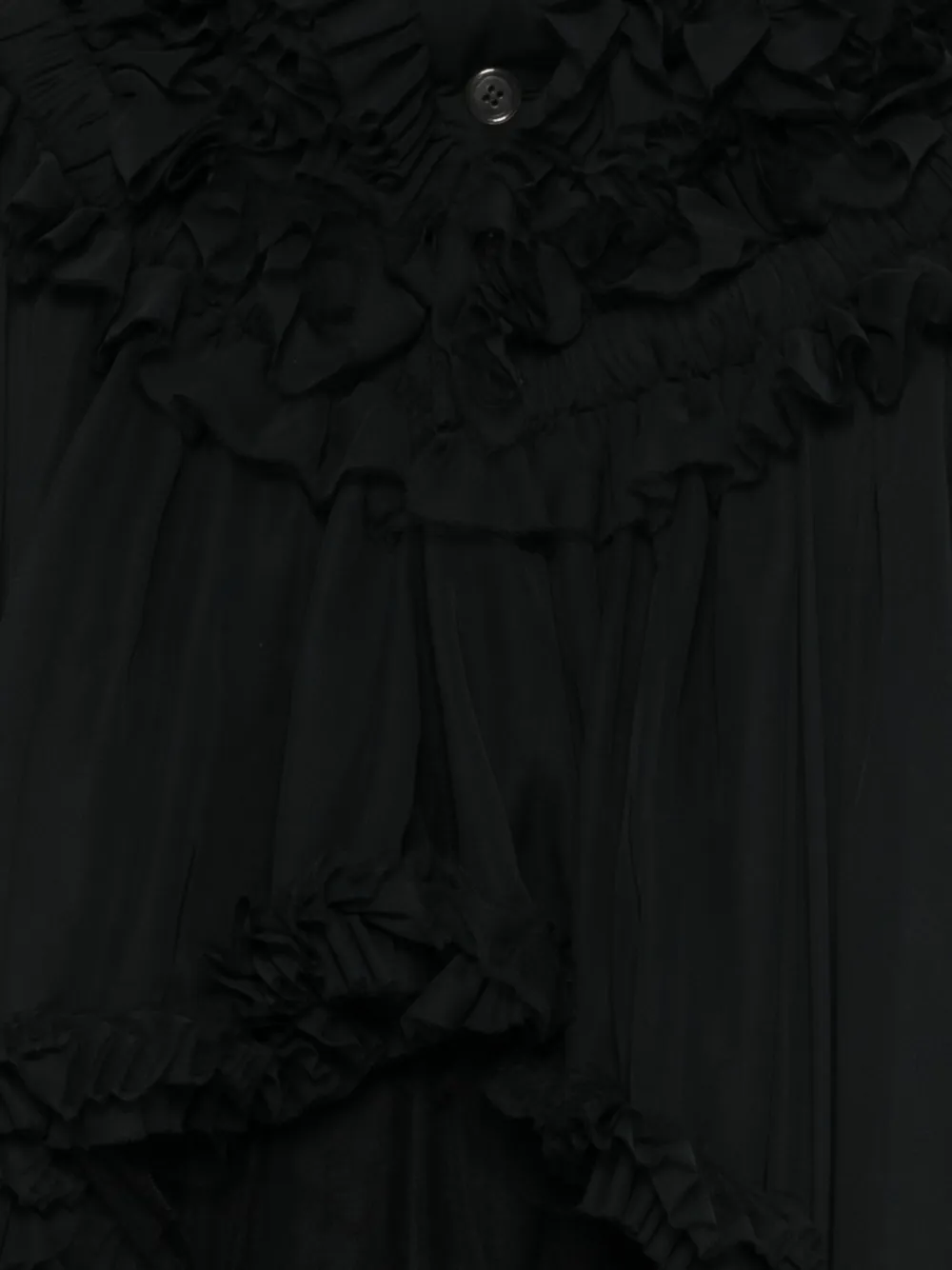 Noir Kei Ninomiya Asymmetrische cape met ruches Zwart