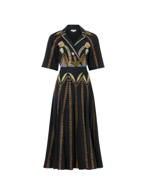 Temperley London Vestido envelope Juniper com bordado floral