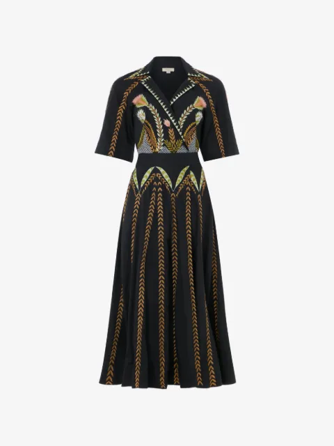 Temperley London Juniper floral-embroidered wrap dress