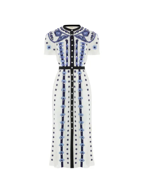Temperley London vestido camisero Luna bordado