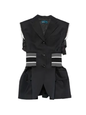 sacai ストライプ ダブルベスト ジレ　サイズ2 Sacai ダブルブレスト ベスト | ブラック | FARFETCH JP