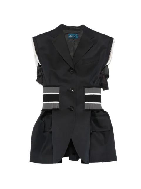 Kolor frayed-edge ribbed-waist gilet