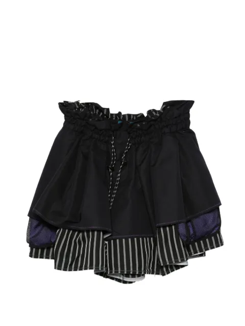 Kolor layered striped shorts