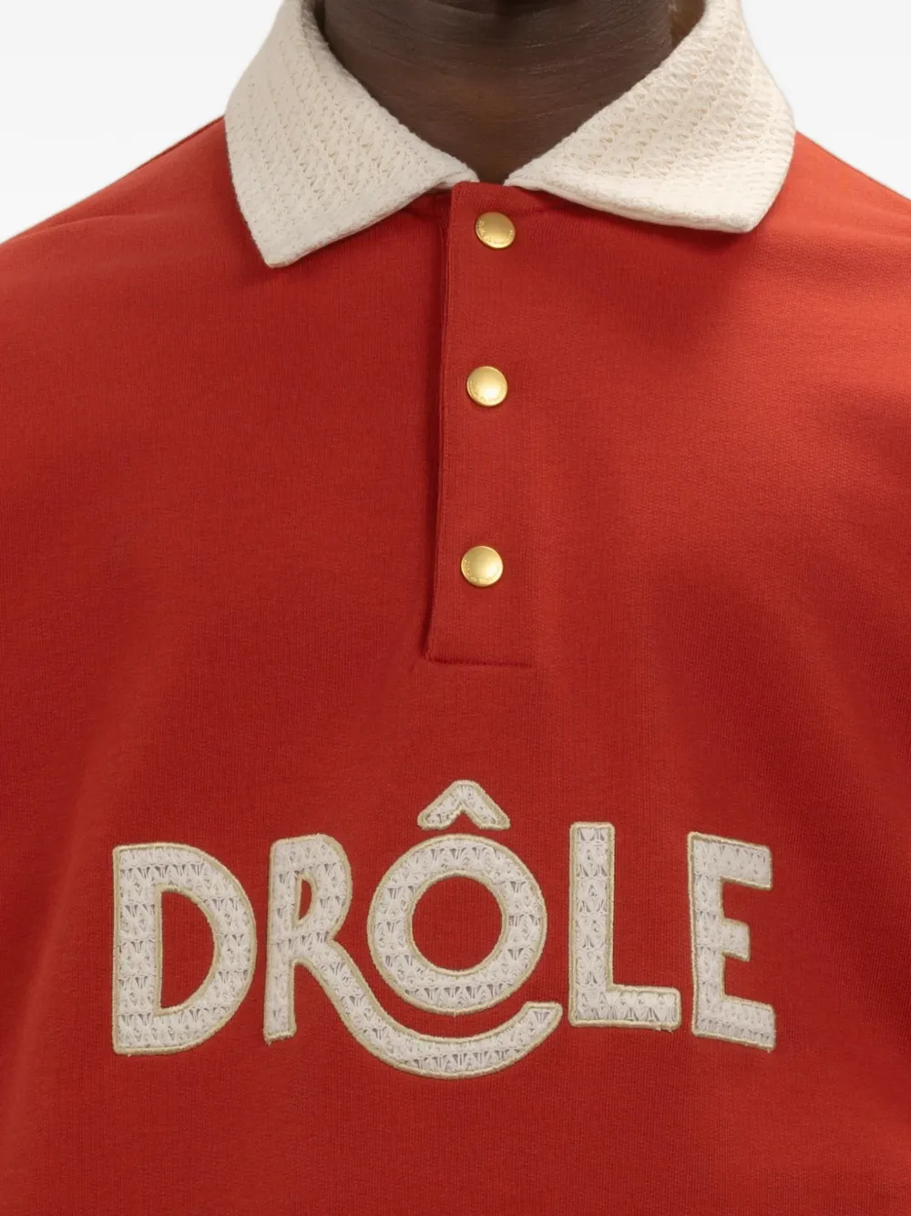Drôle De Monsieur Poloshirt met kraag Rood