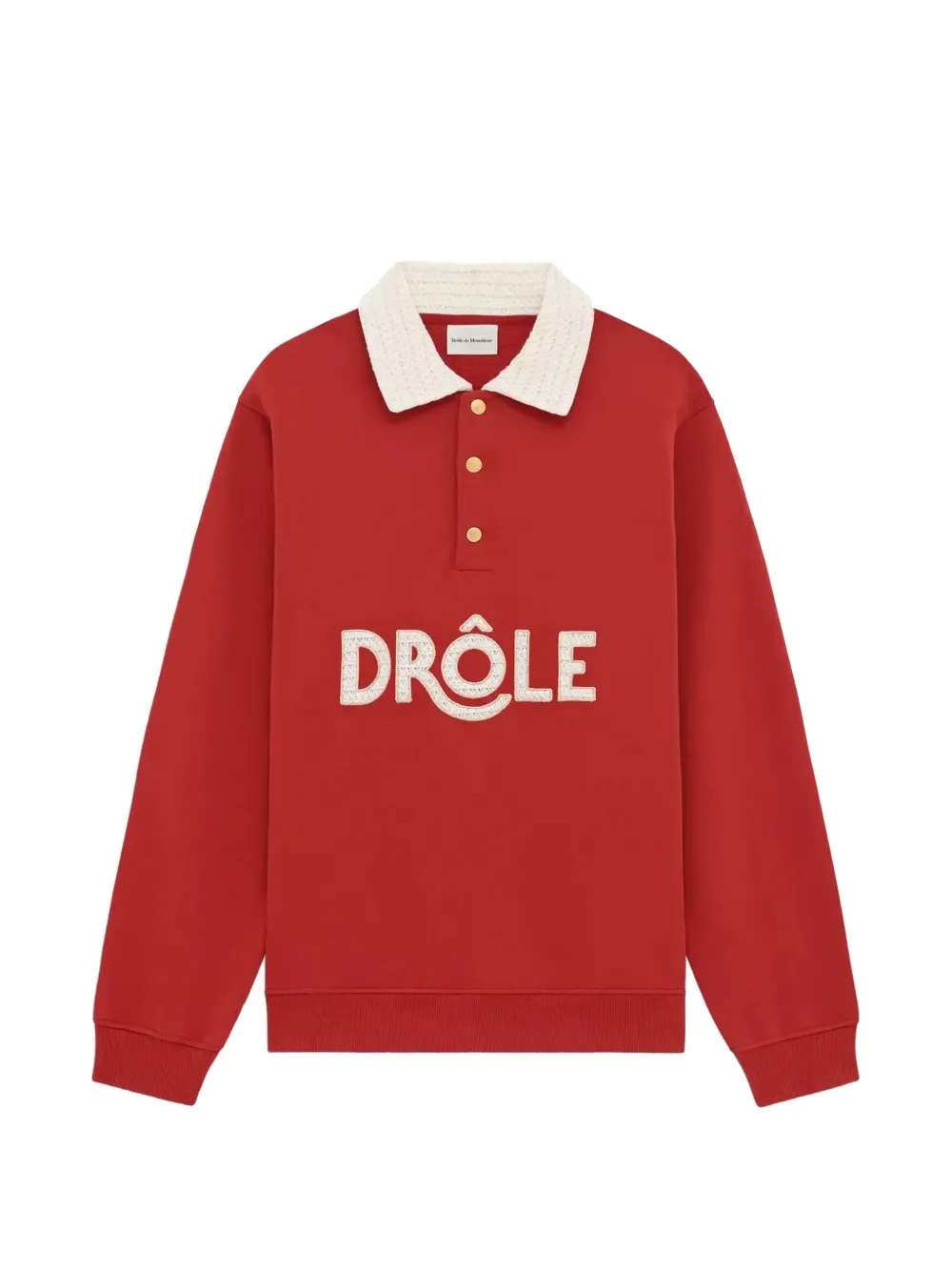Drôle De Monsieur button collar polo - Rosso