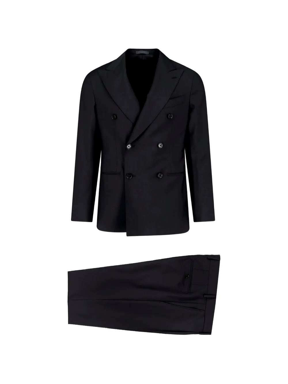 Caruso double-breasted suit - Nero