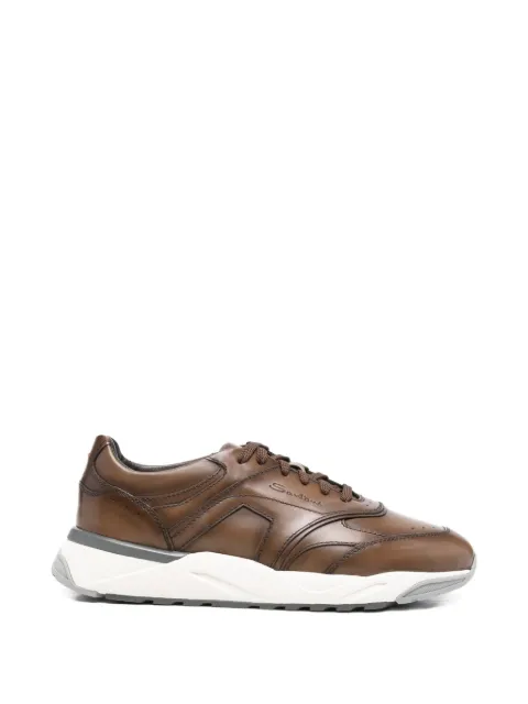 Santoni panelled leather sneakers