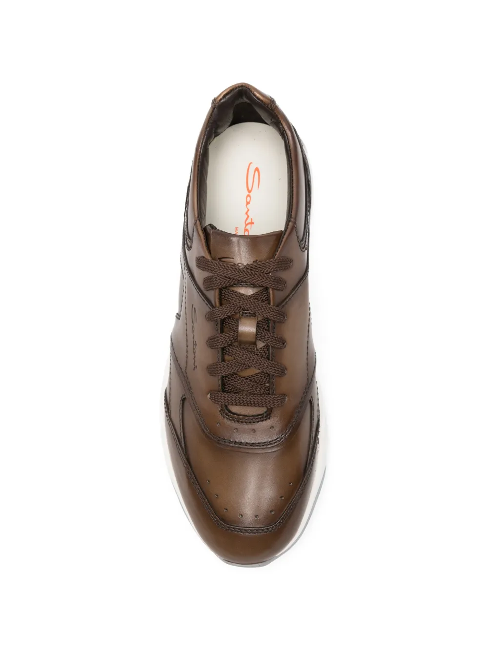 Santoni panelled leather sneakers Bruin