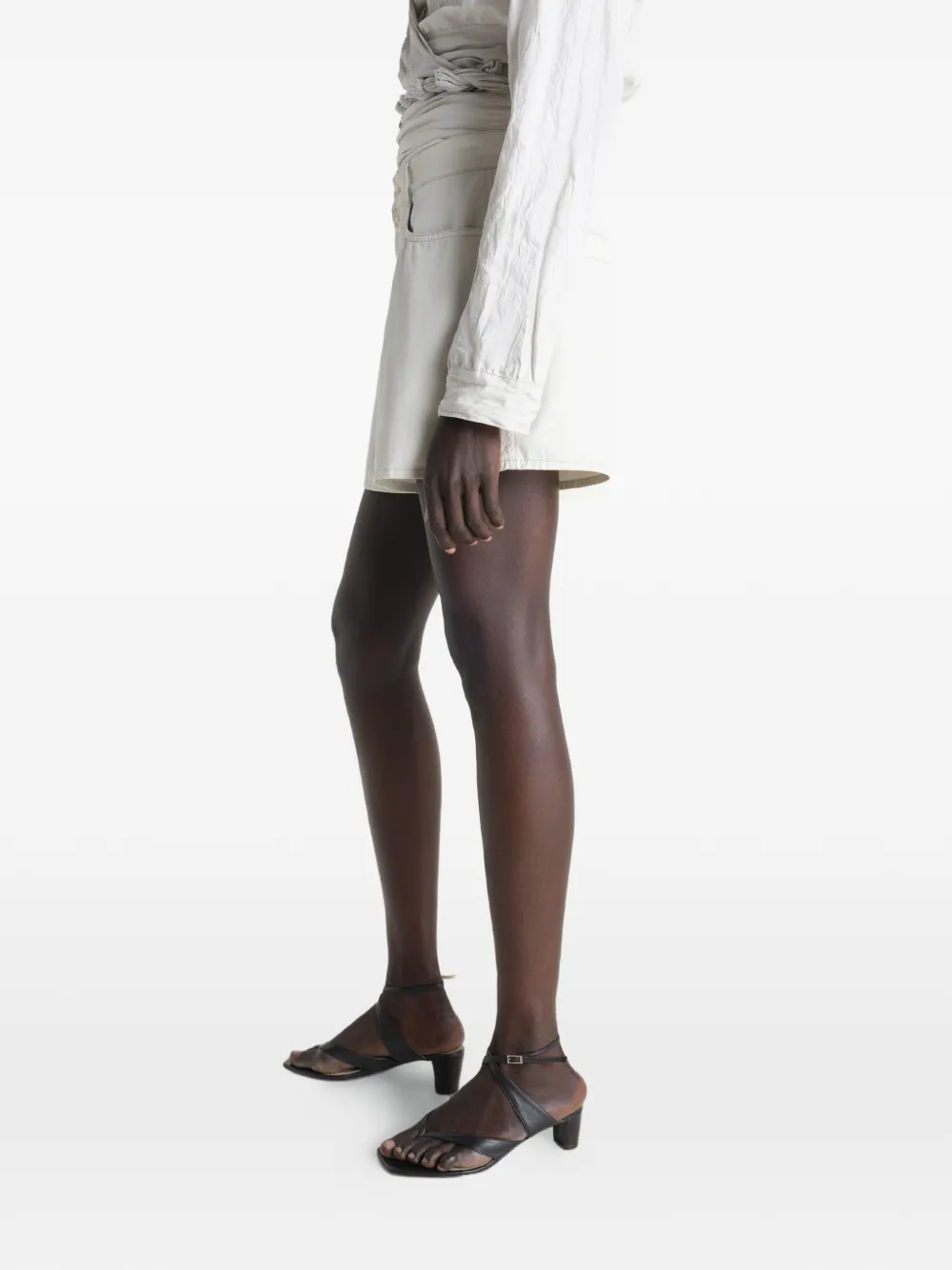 LEMAIRE Katoenen twill mini-shorts Beige