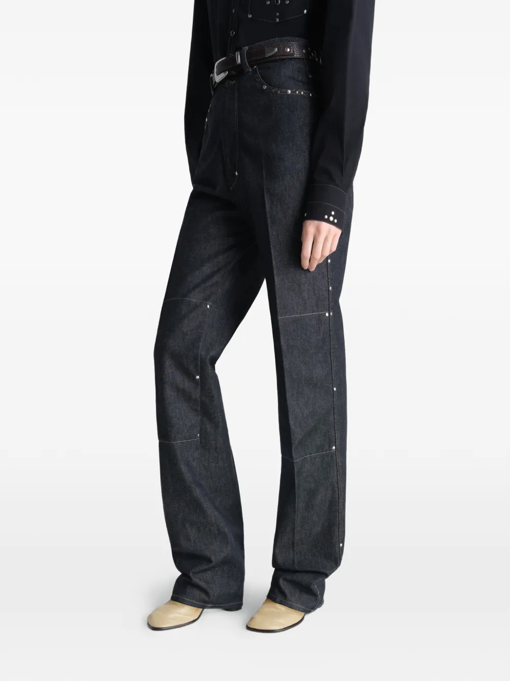 LEMAIRE Leren enkellaarzen Beige