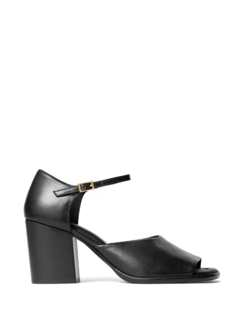 LEMAIRE square-tote heeled leather pumps