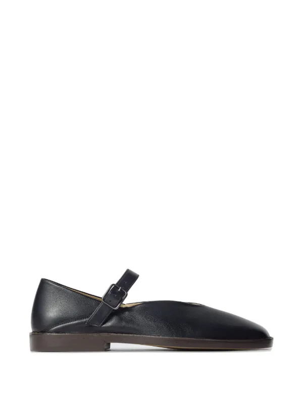 Lemaire Ballet Flats in Leather in Black