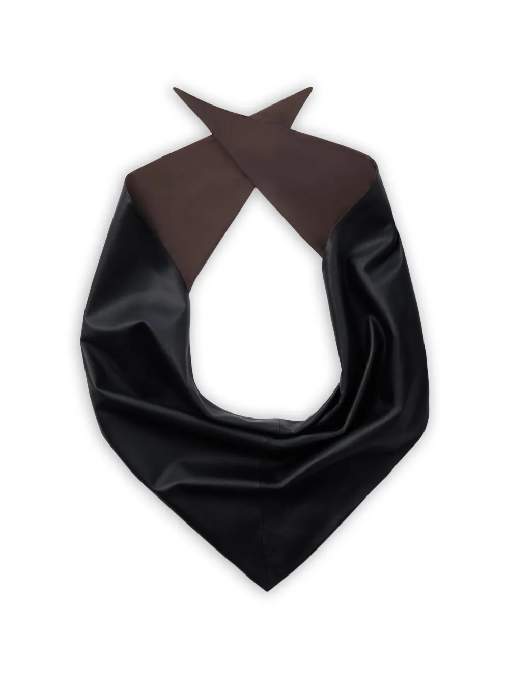 LEMAIRE leather triangle scarf - Nero