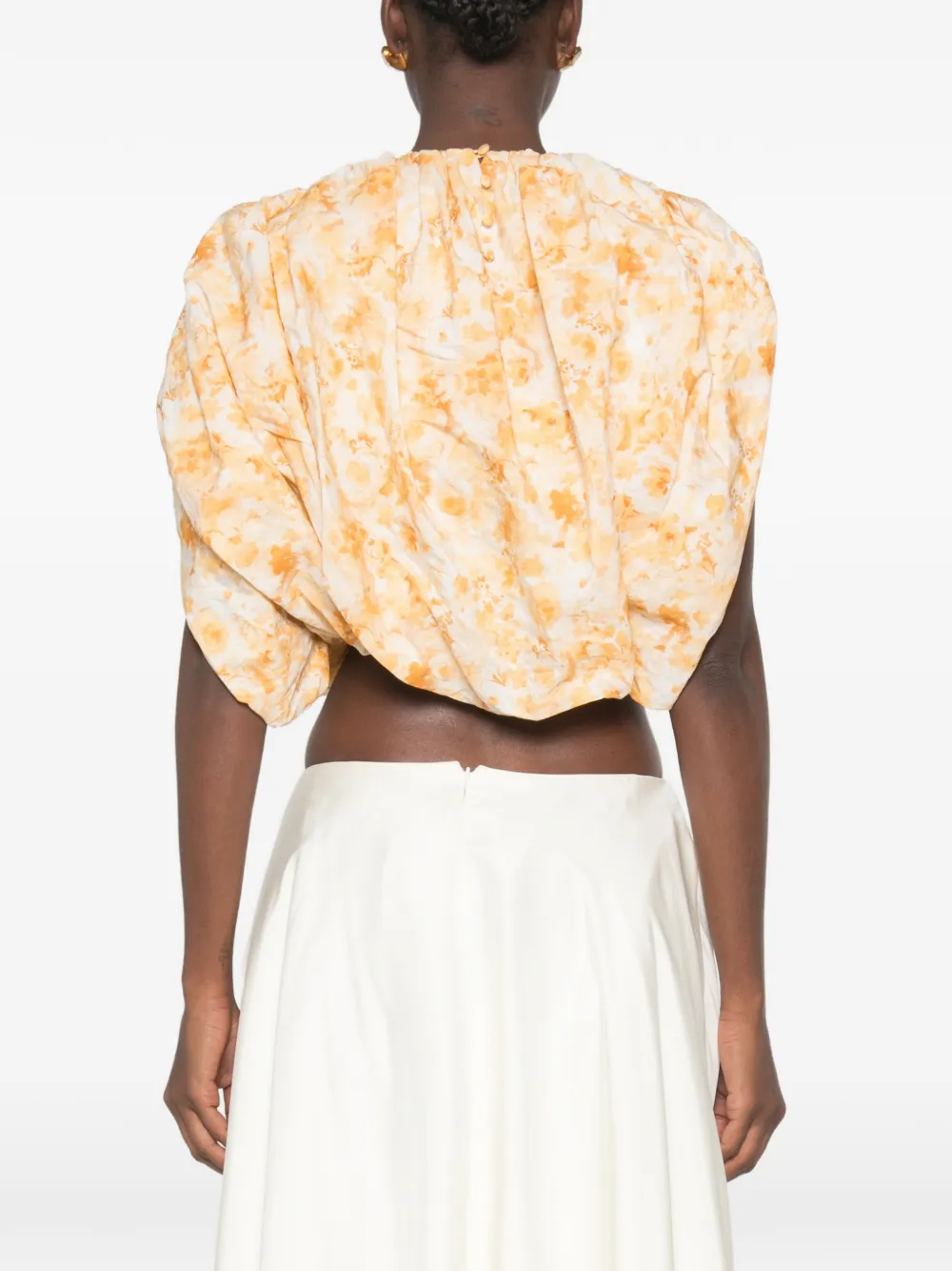 Magda Butrym Blouse met pofmouwen en bloemenprint Geel