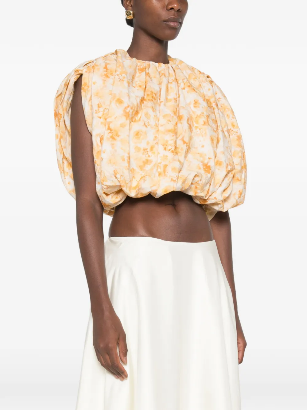 Magda Butrym Blouse met pofmouwen en bloemenprint Geel