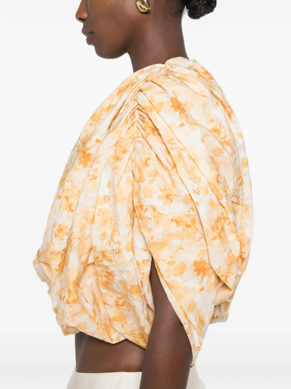 Magda Butrym Blouse met pofmouwen en bloemenprint Geel