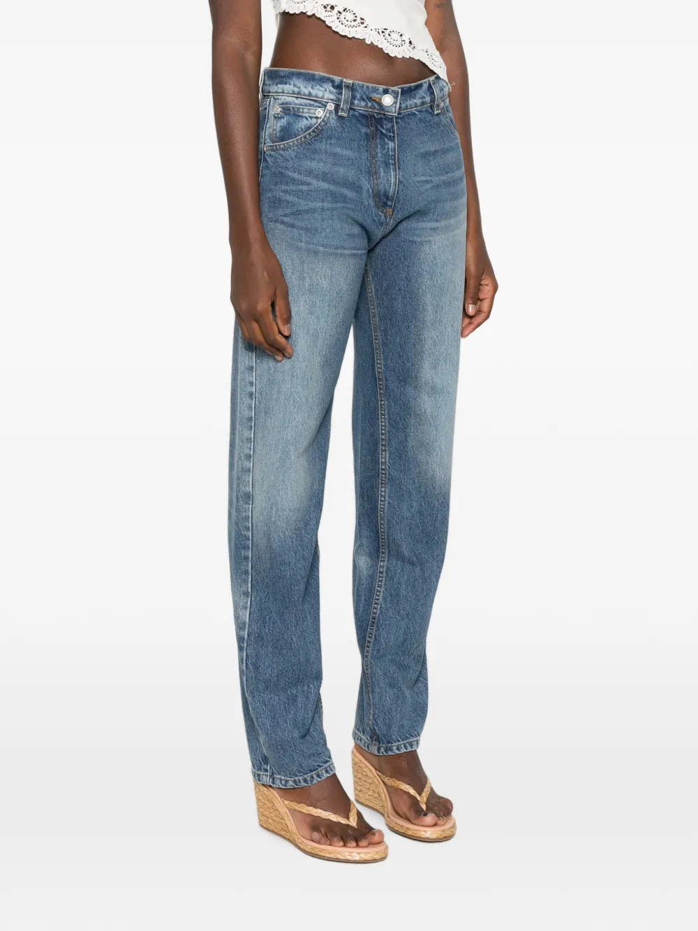  Magda Butrym Faded-effect Straight-leg Jeans - Azul 