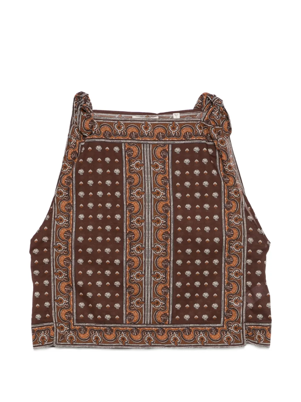 DÔEN Amalia foulard-print top - Marrone