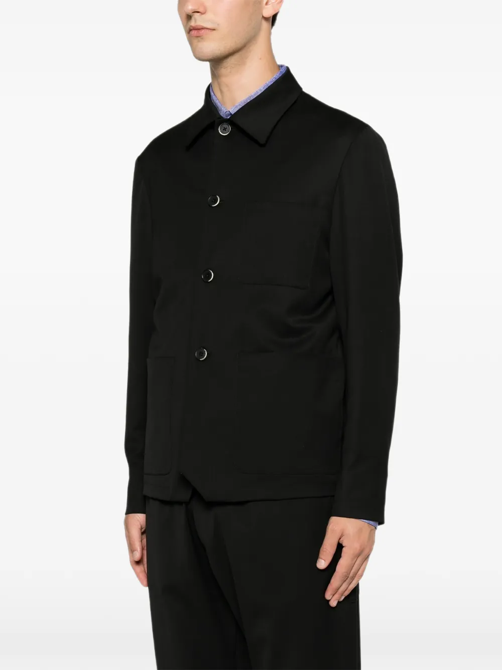 Barena Visal button-up shirtjack Zwart