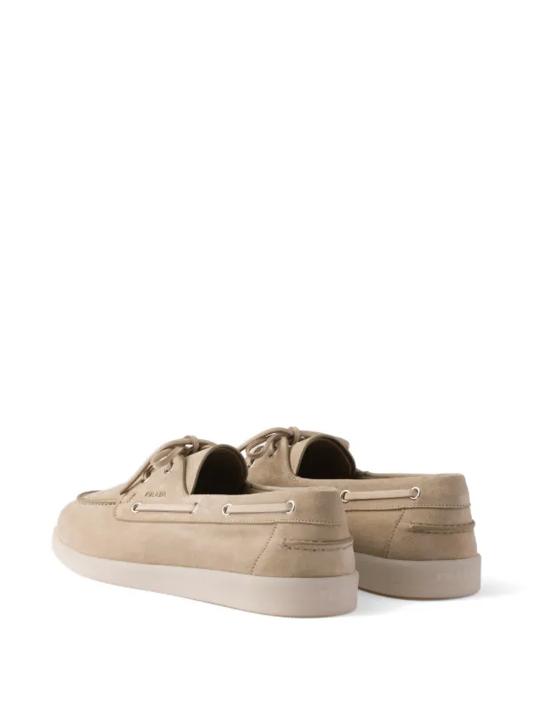 Prada スエードデッキシューズ | ニュートラル | FARFETCH JP